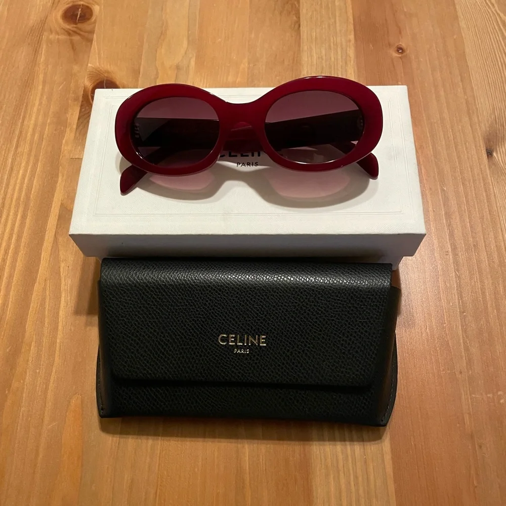 Celine Triomphe Oval Acetate Sunglasses - Picture 3 of 16